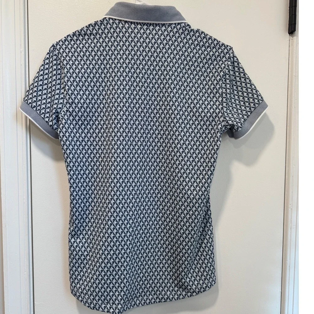 GREYSON Women's Golf Polo Shirt Size S Blue Geometric Print Short Sleeve - Picture 5 of 9